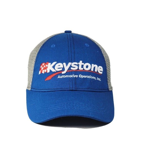 Keystone Automotive Operations Elko Blue Gray Mesh Adjustable Cap Trucker Hat - Picture 1 of 10